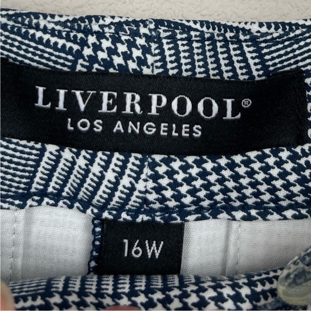 Liverpool navy blue/white plaid trouser pants 16W - Picture 4 of 6